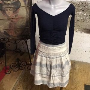 A line blue striped skirt